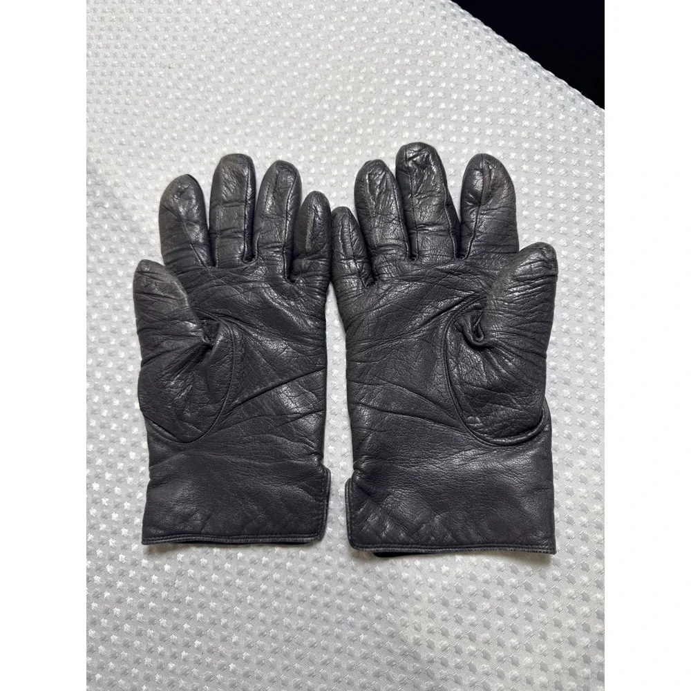 Unbranded Leather Gloves Womens M Black Good Knit Lined Winter Warm Classic